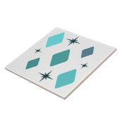 Minimale Mid Mod Diamonds Turquoise Tegeltje (Zijkant)