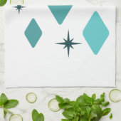 Minimale Mid Mod Diamonds Turquoise Theedoek (Gevouwen)