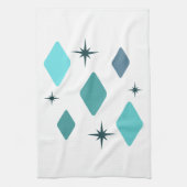 Minimale Mid Mod Diamonds Turquoise Theedoek (Verticaal)