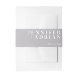 Minimale middelgrijze invitatie buikband uitnodigingen wikkel