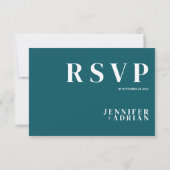Minimale Middernachtgroene RSVP Kaart (Achterkant)