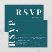 Minimale Middernachtgroene RSVP Kaart (Voorkant / Achterkant)