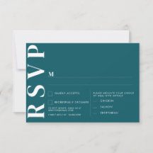 Minimale Midnight Green RSVP Kaart