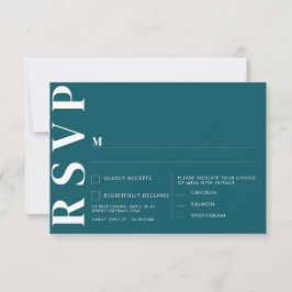 Minimale Midnight Green RSVP Kaart