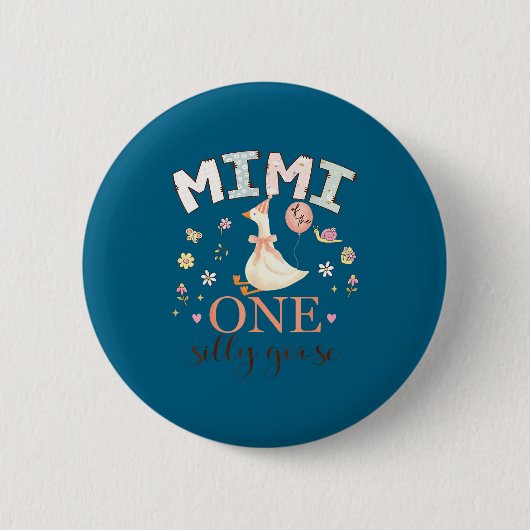 Minimale Mimi One Silly Goose 1st Ronde Button 5,7 Cm (Voorkant)