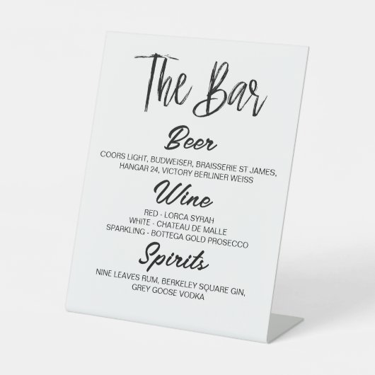 Minimale minimale zwarte, eenvoudige witte platte  reclamebord met voetstuk (Voorkant)