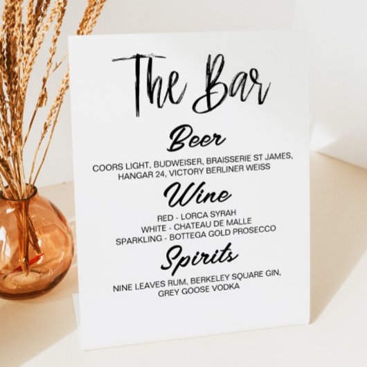 Minimale minimale zwarte, eenvoudige witte platte  reclamebord met voetstuk