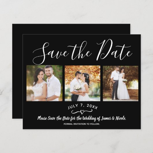 Minimale minimale zwarte foto's opslaan op datum (Voorkant / Achterkant)