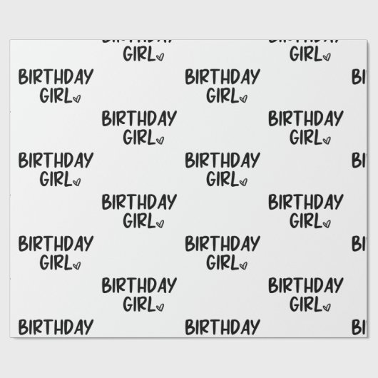 Minimale minimale zwarte, witte zondagsmeisje cadeaupapier (Vlak)