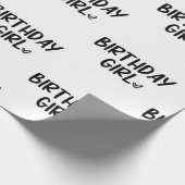 Minimale minimale zwarte, witte zondagsmeisje cadeaupapier (Hoek)