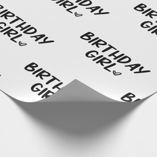 Minimale minimale zwarte, witte zondagsmeisje cadeaupapier (Hoek)