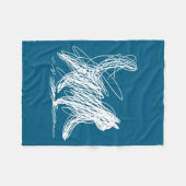 Minimale Minimalistische Kattenkunst Fleece Deken (Voorkant (Horizontaal))