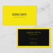 Minimale minimalistische legant voor zwart en geel visitekaartje (Voorkant / Achterkant)