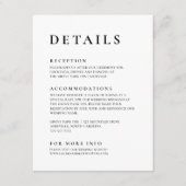 Minimale minimalistische legant voor zwart en wit informatiekaartje (Voorkant)