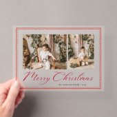 Minimale Minimalistische Scriptie Foto Kerstkaart Acryl Uitnodigingen (Insitu (Draagbaar))