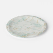 Minimale Mint Green Marble Glam Golden Vip Papieren Bordje (Gekanteld)
