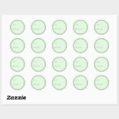 Minimale mint-groen en kerstcadeau ronde sticker (Vel)