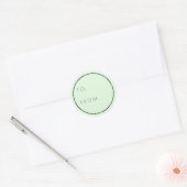 Minimale mint-groen en kerstcadeau ronde sticker (Envelop)