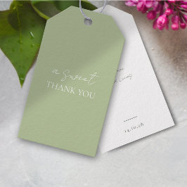 Minimale Mint Groen & Wit Bruiloft Dank u Cadeaulabel