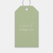 Minimale Mint Groen & Wit Bruiloft Dank u Cadeaulabel (Voorkant)