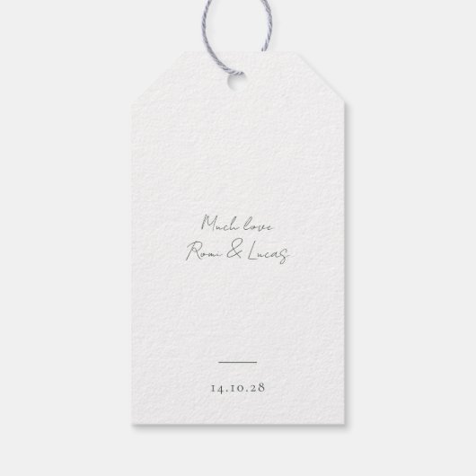 Minimale Mint Groen & Wit Bruiloft Dank u Cadeaulabel (Achterkant)