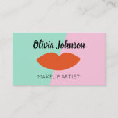 Minimale mint voor moderne grafische Rode Lips sch Visitekaartje (Voorkant)