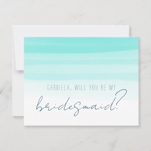 Minimale mint zal je mijn bruidsmeisje voorstel zi kaart (Voorkant)