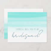 Minimale mint zal je mijn bruidsmeisje voorstel zi kaart (Voorkant / Achterkant)