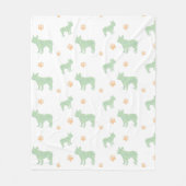 Minimale mintkleurige Franse bulldog Silhouet deke Fleece Deken (Voorkant)