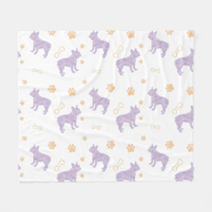 Minimale mintkleurige Franse bulldog Silhouette de Fleece Deken