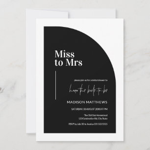 Minimale Miss halve Arch voor Mrs Black & White Br Kaart