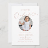 Minimale Miss Onederful 1ste verjaardag Kaart (Voorkant)