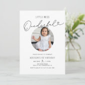 Minimale Miss Onederful 1ste verjaardag Kaart (Staand voorkant)