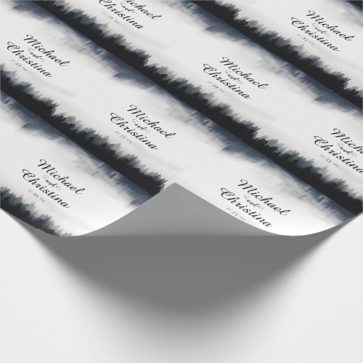 Minimale mistige sparren bos natuur bruiloft cadeaupapier (Hoek)