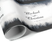 Minimale mistige sparren bos natuur bruiloft cadeaupapier (Rol Hoek)