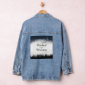 Minimale mistige sparren bos natuur bruiloft denim jacket (Hangar)
