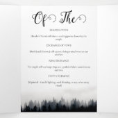 Minimale mistige sparren bos natuur bruiloft drieluik programma (Binnenkant midden)