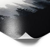 Minimale mistige sparren bos natuur bruiloft foto afdruk (Hoek)