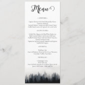 Minimale mistige sparren bos natuur bruiloft menu (Voorkant)