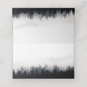 Minimale mistige sparren bos natuur bruiloft plaatskaartje (Binnenkant ongevouwen)