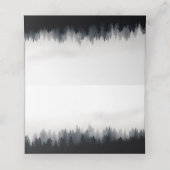 Minimale mistige sparren bos natuur bruiloft plaatskaartje (Binnenkant ongevouwen)