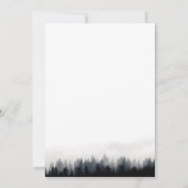 Minimale mistige sparren bos natuur bruiloft save the date (Achterkant)