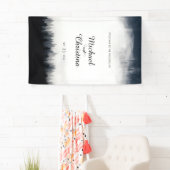 Minimale mistige sparren bos natuur bruiloft spandoek (Insitu)