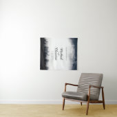 Minimale mistige sparren bos natuur bruiloft wandkleed (In Situ (horizontaal))