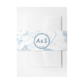 Minimale misty Blue White Initiaal Datum huwelijk Uitnodigingen Wikkel (Voorkant Voorbeeld)