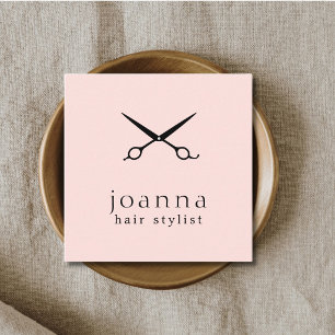 Minimale Misty Rose Zwarte Schaar Kapper Vierkante Visitekaartje