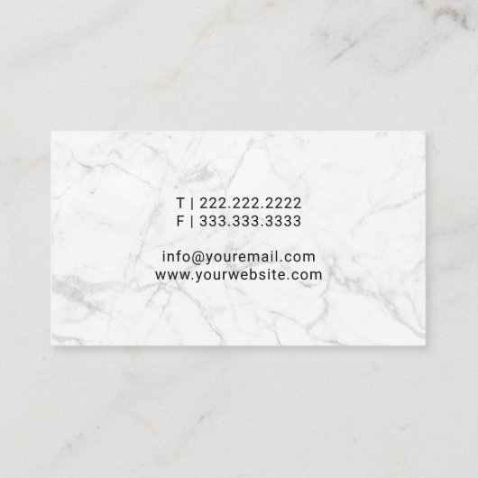 Minimale mobiele service Nib Marmer Visitekaartje (Achterkant)