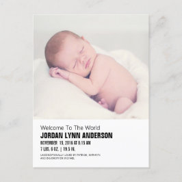 Minimale Mod Baby Foto Geboorte Aankondiging Ansic
