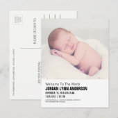Minimale Mod Baby Foto Geboorte Aankondiging Ansic (Voorkant / Achterkant)