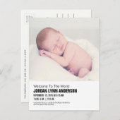 Minimale Mod Baby Foto Geboorteaankondiging Ansich Aankondigingskaart (Voorkant / Achterkant)